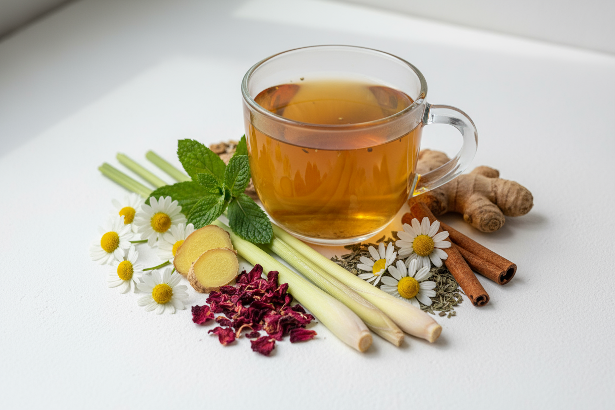 herbal tea with natural ingrediants