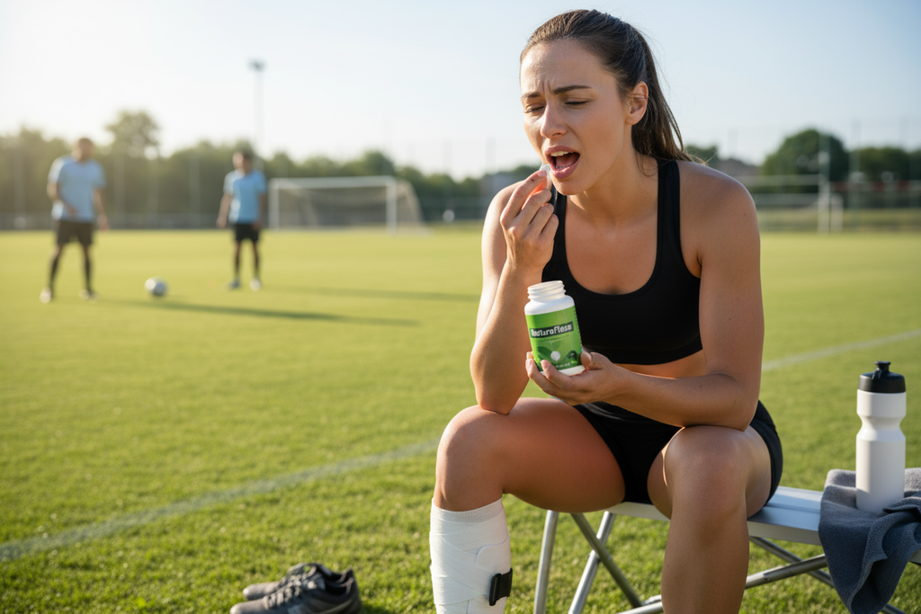 she eating tablet with her fingers not directky from bottel